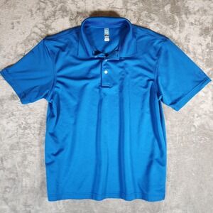 PGA Tour Polo Shirt Men's Large L Blue‎ Airflux Short Sleeve Golf